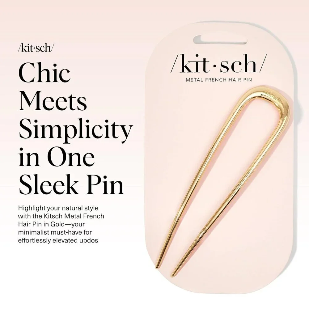 French Hair Pins for Women – Elegant & Durable Metal Hair Fork for Updos, Chigno